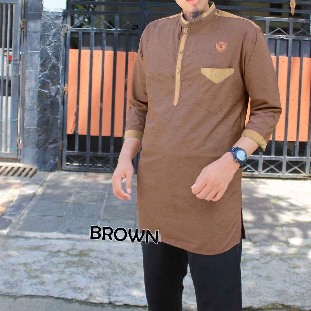 koko KURTA Pakistan Baju Muslim Pria Dewasa Qurta Lengan 3/4 KODE C Grosir bahan katun PREMIUM panjang