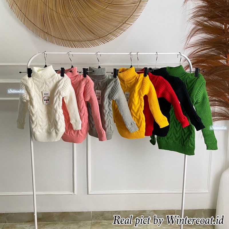 Sweater rajut anak pullover baju winter musim dingin hangat import kids knitted sweaters Happy