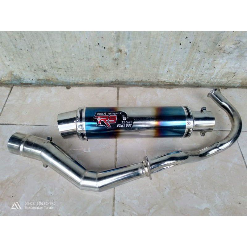 knalpot racing R9 bluemoon untuk mio, beat, vario, scoopy