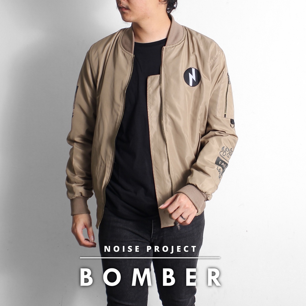 Jaket Noise Project Original Product Jaket Bomber Noise Jaket Outdoor Moca