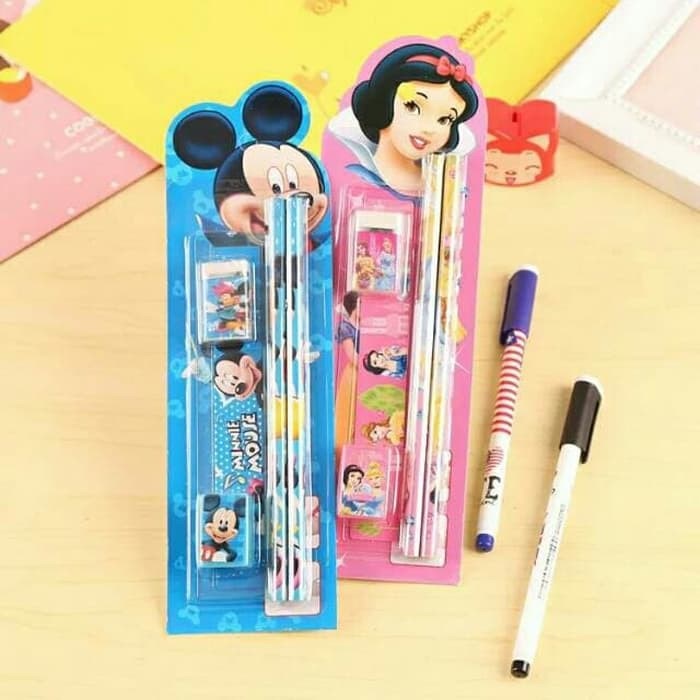 Alat Tulis 5in1 Karakter Set / Alat Tulis Sekolah Mini Stationery / Paket Souvenier Set Anak / Pelengkapan Sekolah 5 In 1 Korean Cute Stationery Set for Gift Set