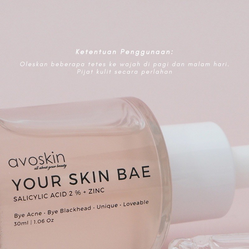 AVOSKIN Your Skin Bae Salicylic Acid 2% + Zinc Indonesia / Avo Skin / Bye Acne Bye Blackhead Serum
