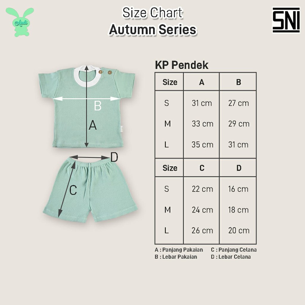 Setelan Pendek REEB / RIB AUTUMN SERIES Aruchi UNISEX M L bahan Lembut CBKS