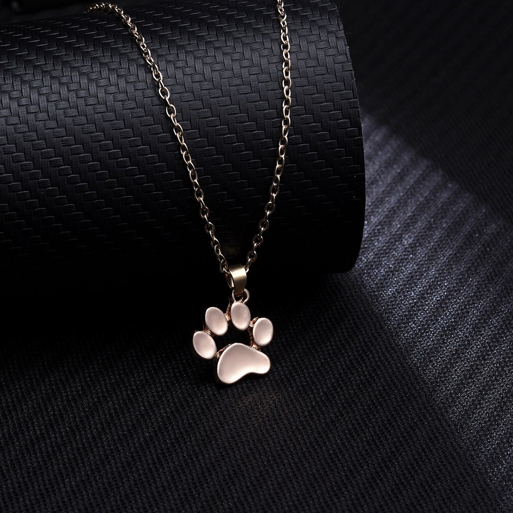 Korea Fashion Cute Animal Foot Necklace Footprint Pendant Accessories Factory Wholesale