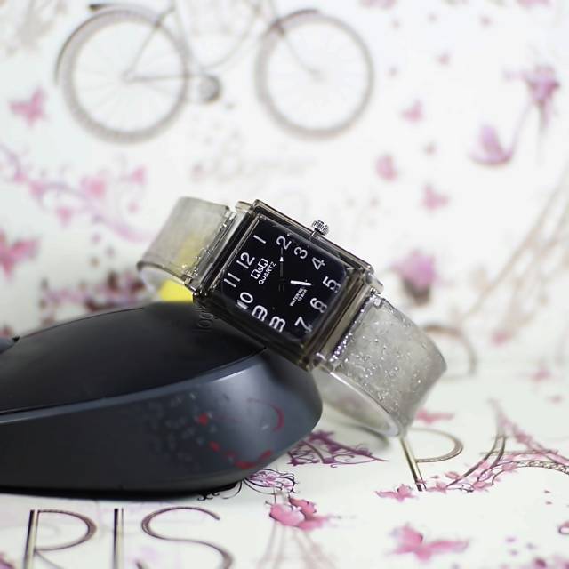 Jam Tangan Pria/Wanita Anak-Anak Q&amp;Q Analog Kotak Strap Jelly