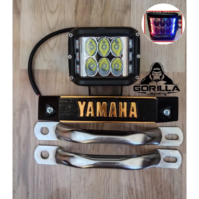 paket lampu led set kumis kumisan rx king set pangkon breket-Paket 4 + breket