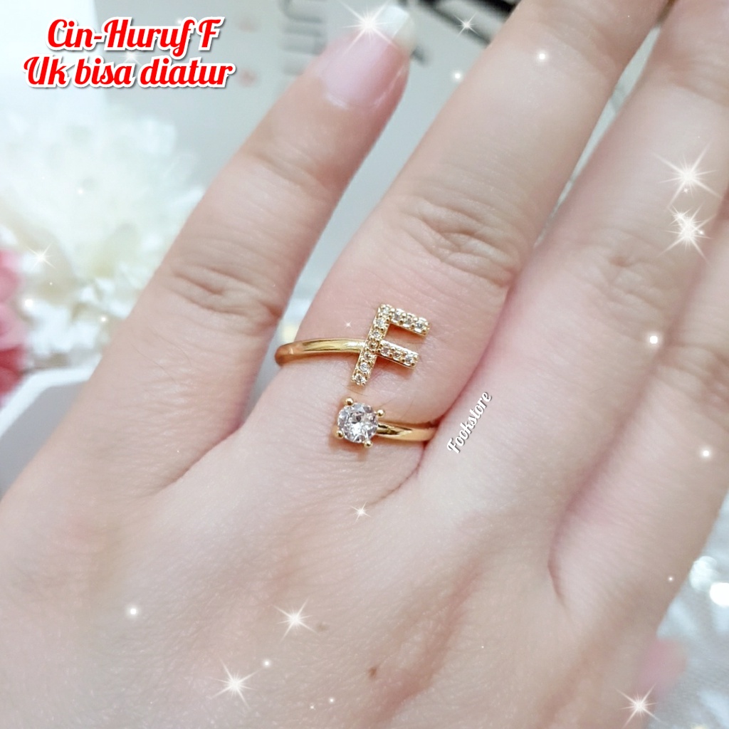 COD CINCIN HURUF XUPING WANITA/UK BISA DIATUR/CINCIN INISIAL