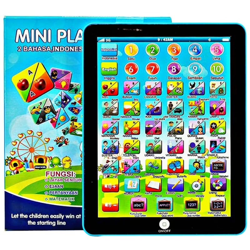 PLAYPAD ANAK 2 BAHASA IPAD MINI MAINAN EDUKASI ANAK BAHASA INDONESIA DAN BAHASA INGGRIS