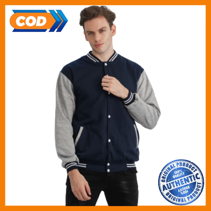 Jaket Varsity Pria Baseball Original Polos Jacket Fleece Cowok Casual Vintage Jeket Cowo Distro Prem