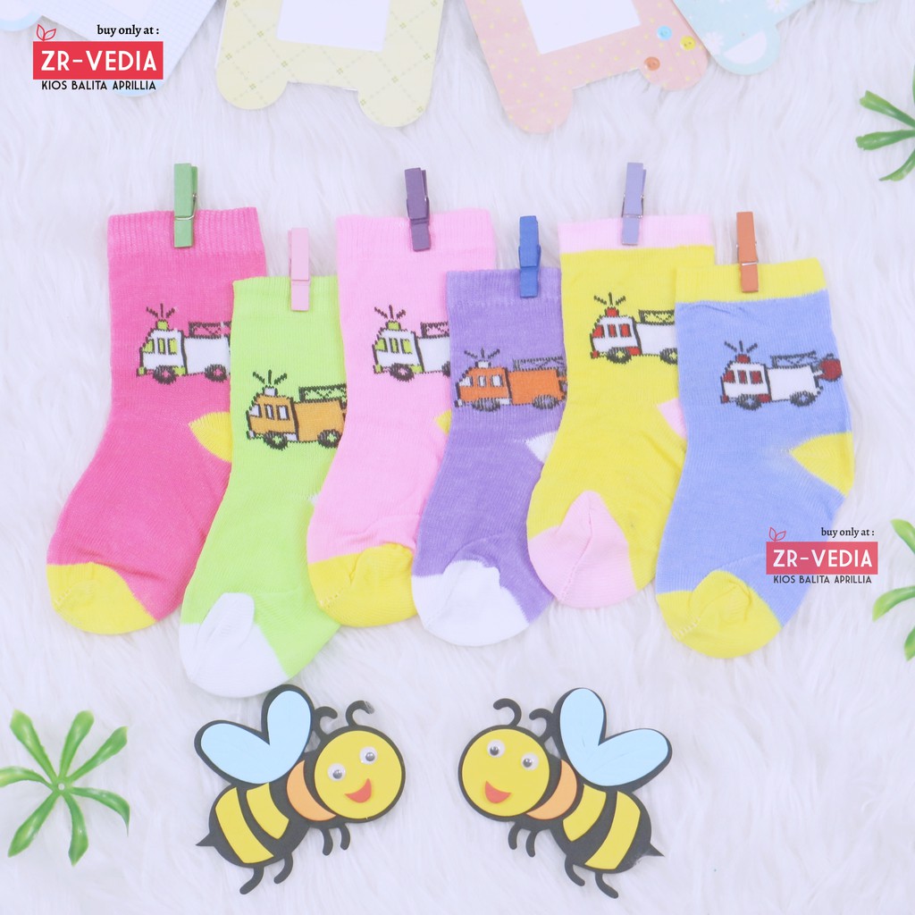 (ISI 6-12 PCS) Kaos Kaki Bayi Polos Warna 0-12 Bulan / SNI Baby Socks New Born Laki Perempuan Kiosbalitaaprillia