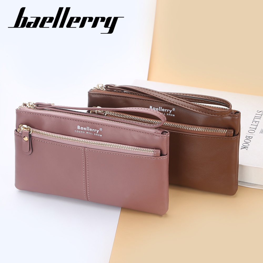 BAELLERRY N8562 Dompet Wanita Panjang Clutch Dompet Handphone Bahan Kulit PU Leather WATCHKITE WKOS