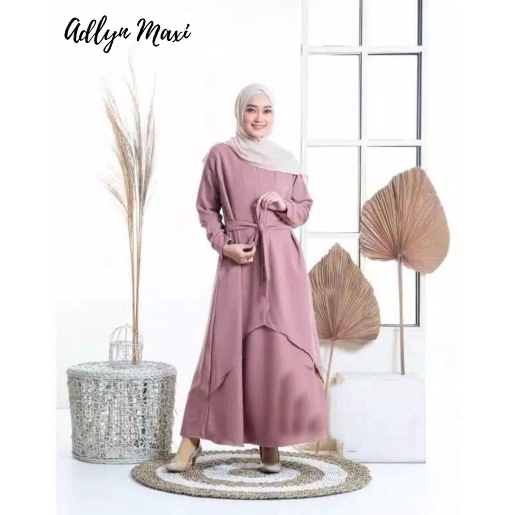 Gamis Dress Polos Jumbo Moscrepe Aldyn Mazi