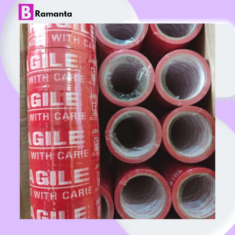 

LAKBAN FRAGILE MERAH 100 YARD LAKBAN JANGAN DIBANTING LAKBAN PACKING