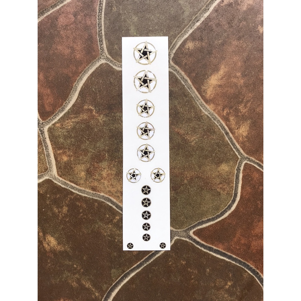 Pentagram Pentacle Sticker Inlay Fret Markers Guitars & Bass Deluxe Fretboard Gitar Akustik Elektrik