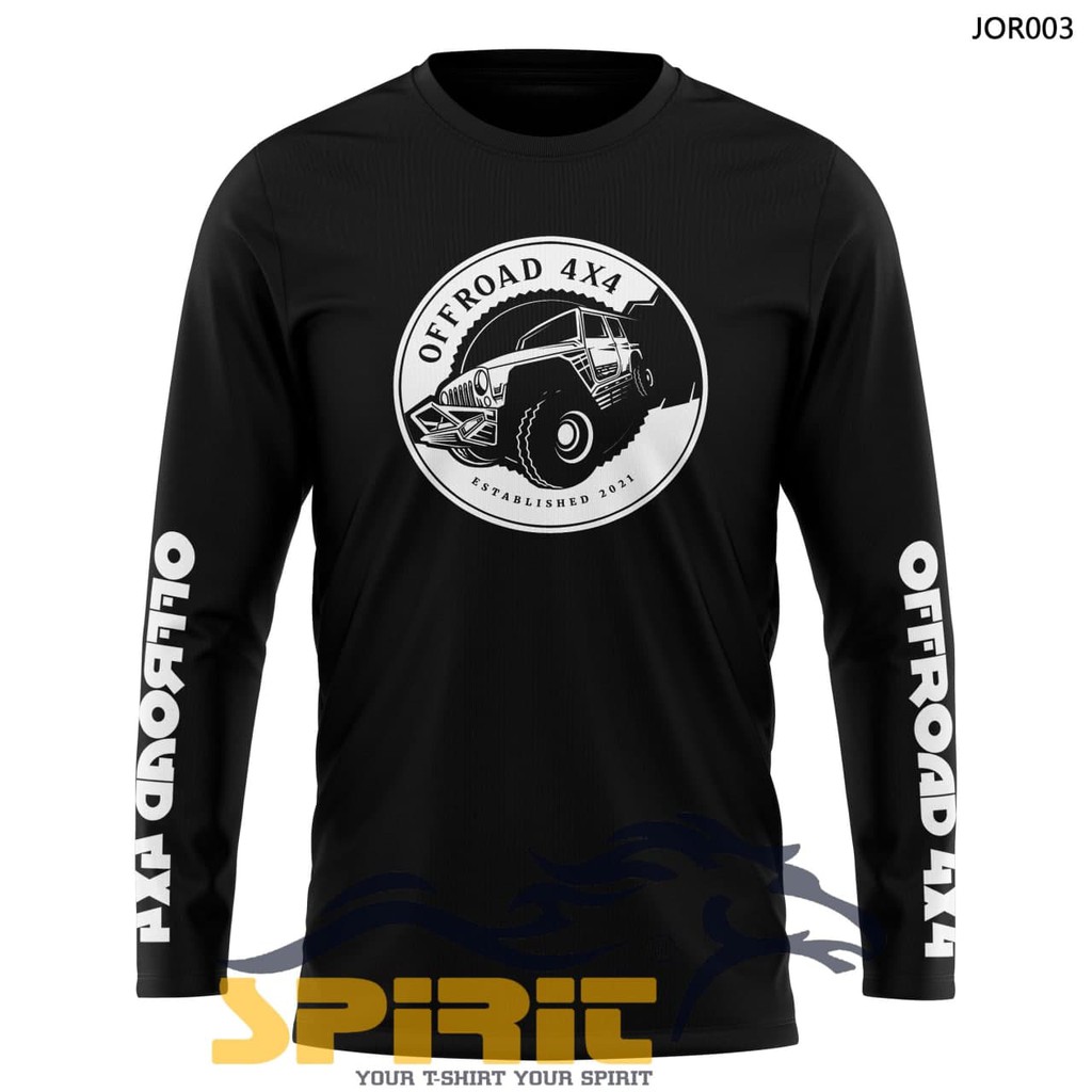 kaos offroad jeep wrangler pria lengan panjang original