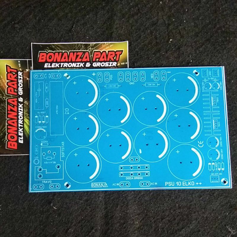 Pcb psu 10 elco komplit softstar dan extra