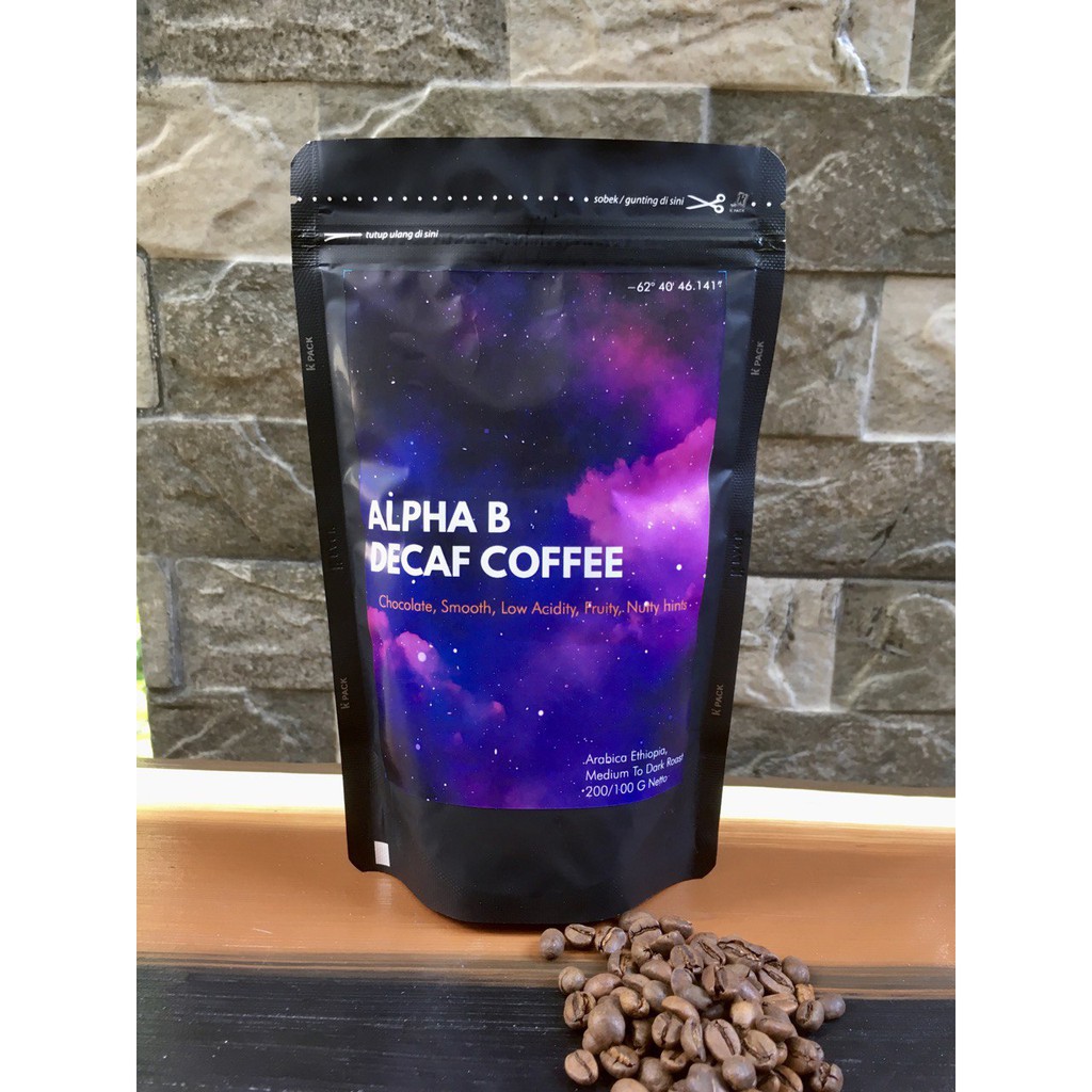 

Kopi Arabika Decaf Ethiopia ALPHA B 100 gram (Biji/Bubuk)