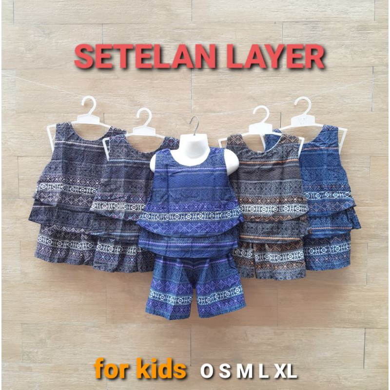 [PUSAT KULAKAN] SETELAN ANAK SUSUN ETNIK BAHAN RAYON ADEM