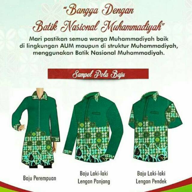Batik Muhammadiyah Nasional KATUN untuk PRIA Solo Shopee 