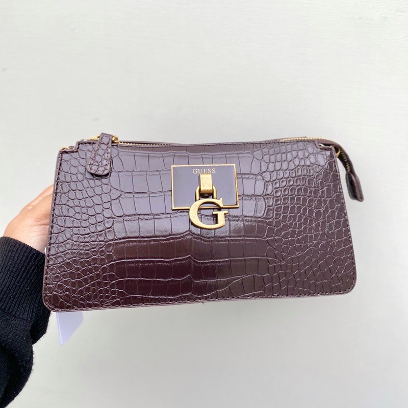 New GS Croc Effect Crossbody Bag