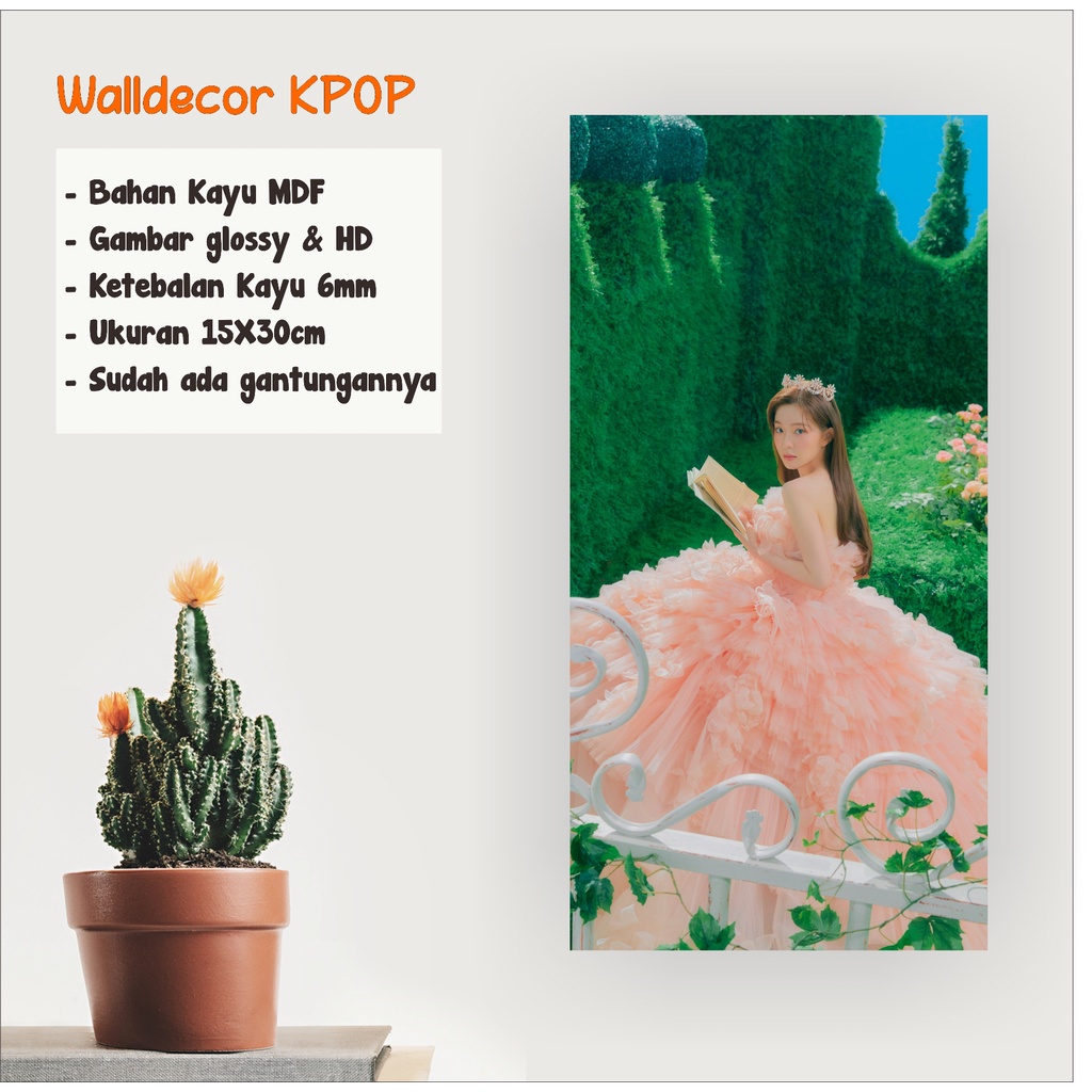 WALLDECOR RED VELVET IRENE UKURAN 15X30 CM WALL DECOR POSTER KAYU HIASAN DINDING KPOP