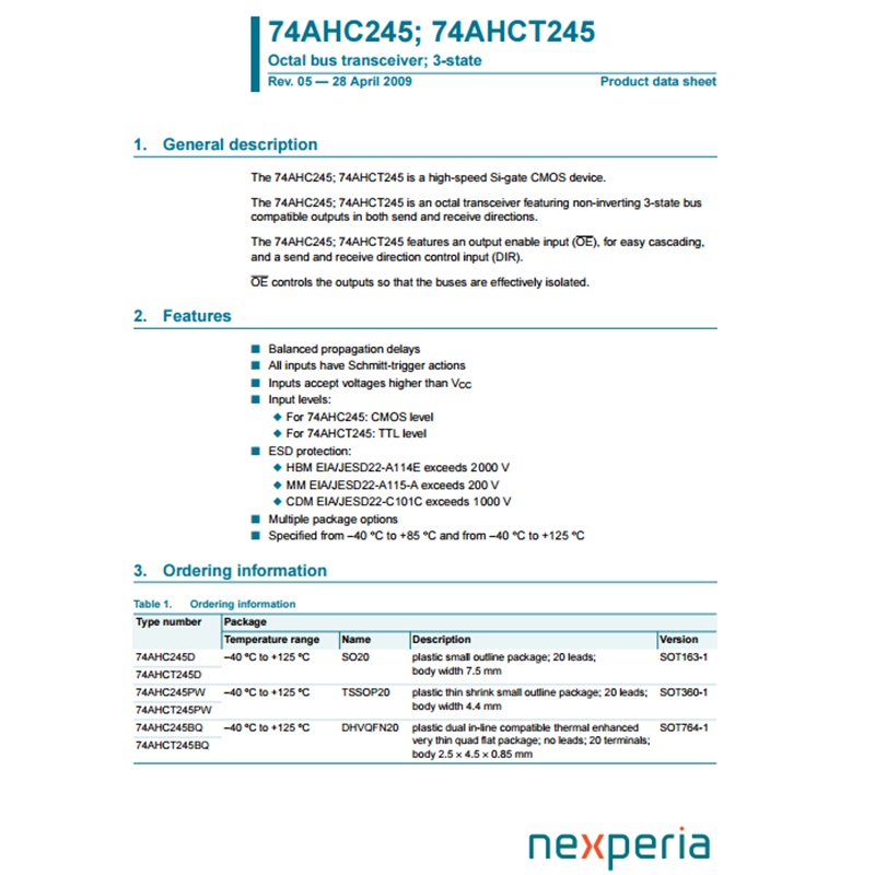 Chip IC Transceiver SN74AHCT245PW TSSOP-20 AHCT245