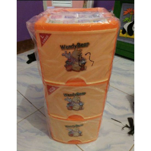 LACI MINI CONTAINER SUSUN 3 SHINPO 345 L3 / TEMPAT PENYIMPANAN SERBAGUNA / RAK CD DVD