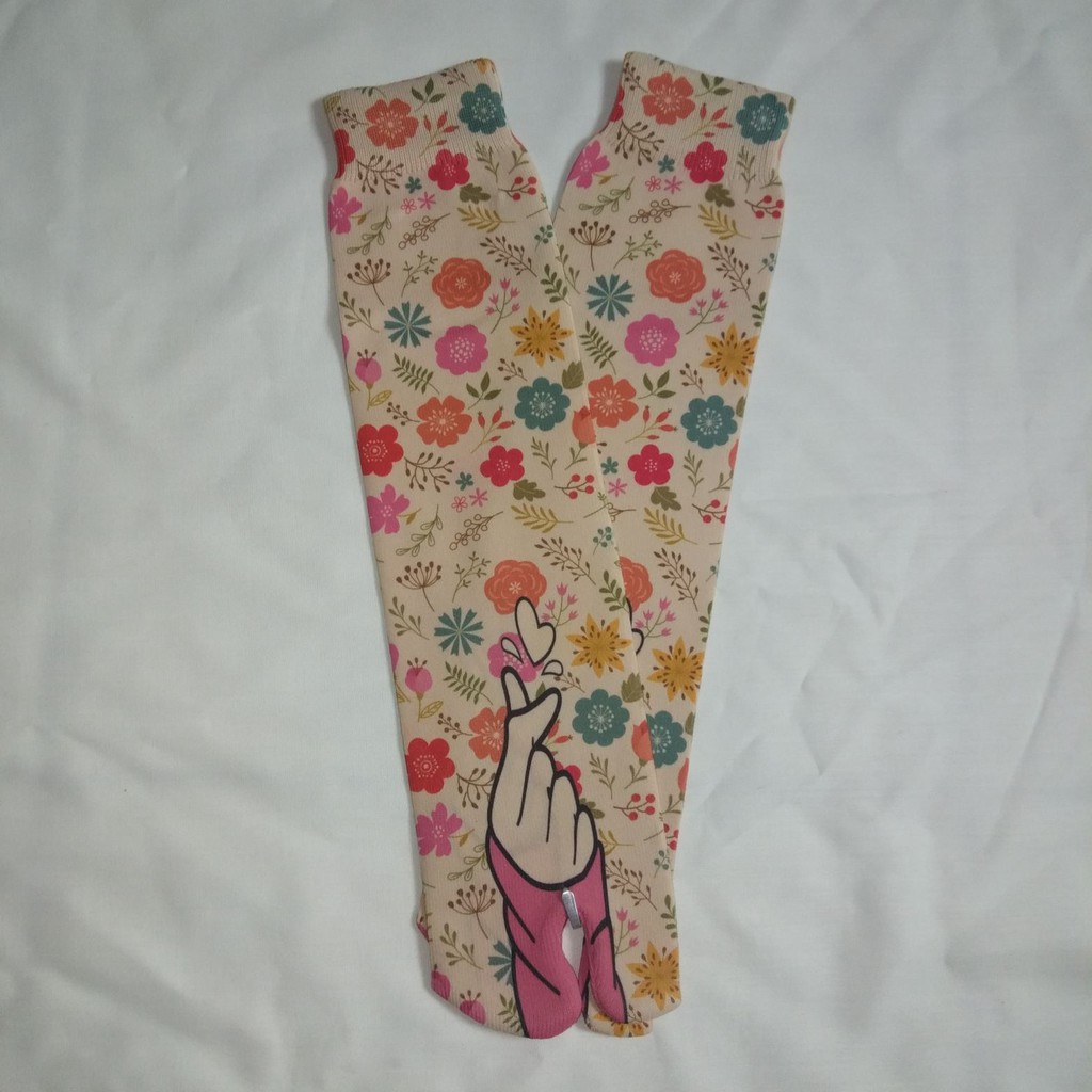 Premium Kaos Kaki Jempol Printing Muslimah  Kaos Kaki Motif Wanita Dewasa Panjang Sebetis-A 10