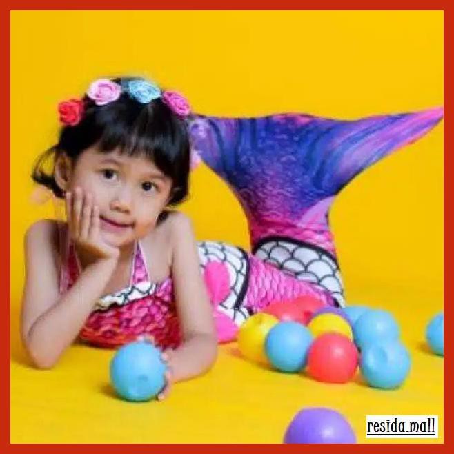 KANAMUSTOK- KOSTUM MERMAID PUTRI DUYUNG ANAK,BAJU RENANG MERMAID,KUALITAS TERBAIK. - PINK, S -ASLI-