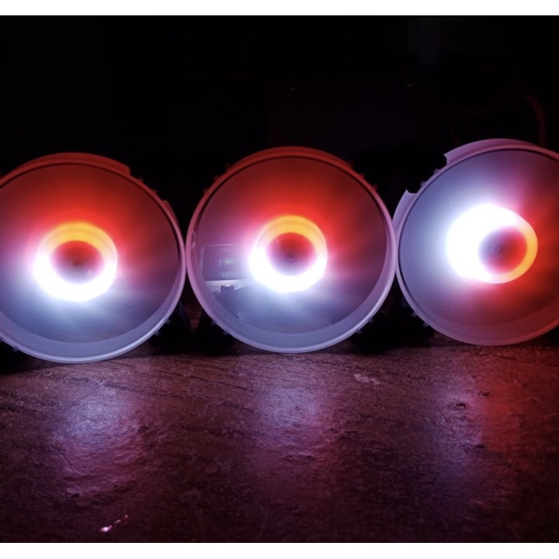 FAN CASSING RGB 12CM FULL TRANSPARAN 3PCS BOX DAN CONTROLER DAN REMOTE BLINKMINTS RR202