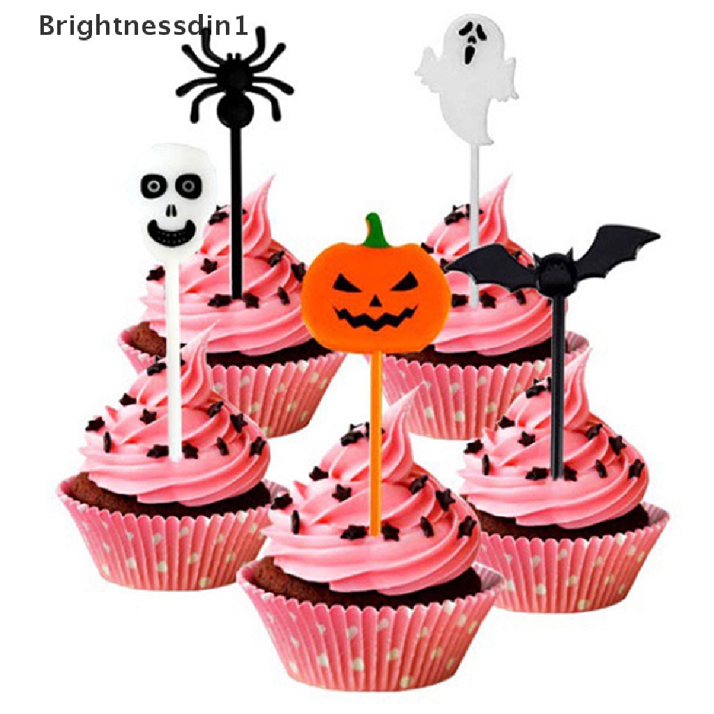 10pcs / set Tusuk Gigi Desain Kartun Halloween Untuk Anak