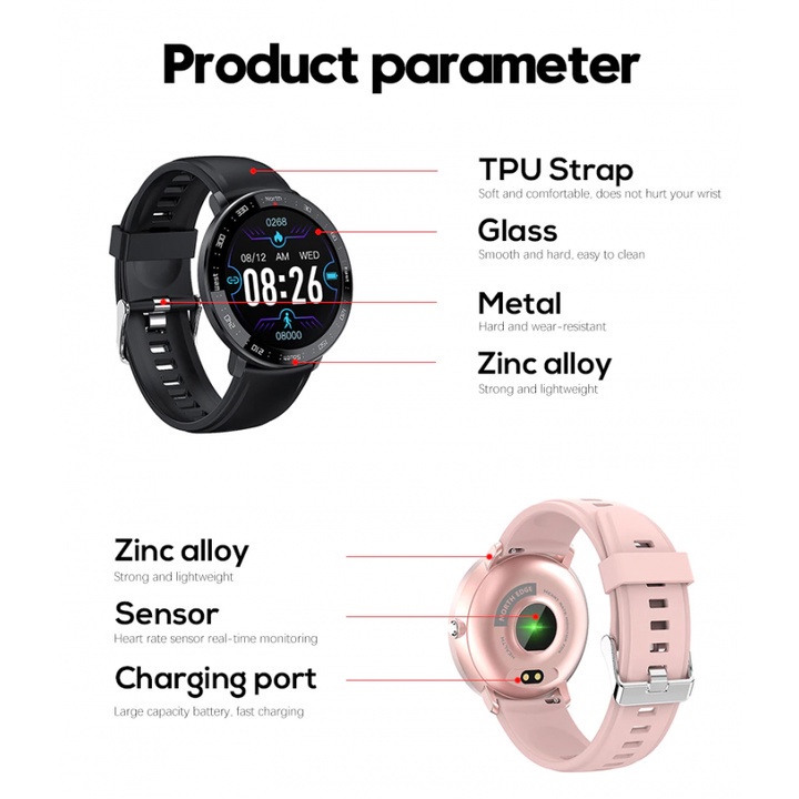 B17 NORTH EDGE NL03 Sports Smartwatch With Blood Pressure Waterproof IP67