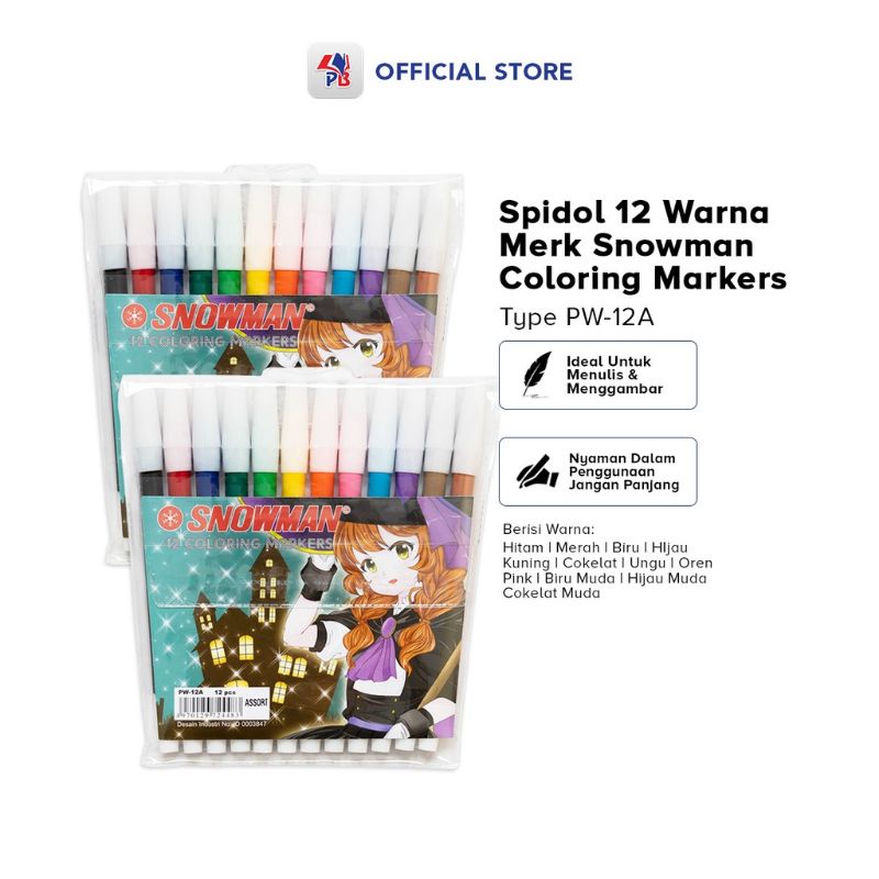 

pensil warna snowman 12 coloring markers