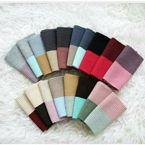 Paket Isi 5 Pcs Ciput Rajut Dua Warna Bandana Rajut Dua Warna Inner Jilbab