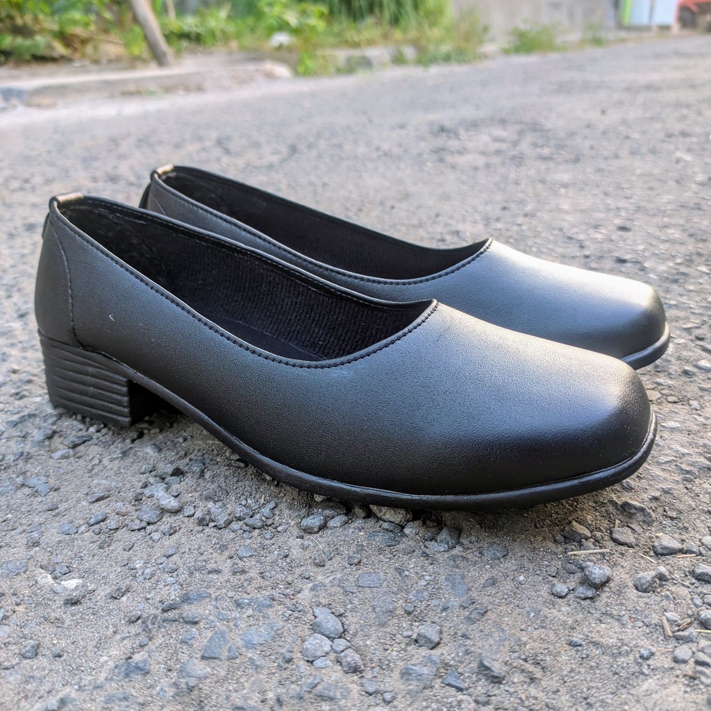 Sepatu Pantofel Size 37-41 Paskibraka Hak 3cm Sepatu Sekolah Perempuan Sepatu Paskib Hitam Fantovel Sepatu Hitam Guru Wanita