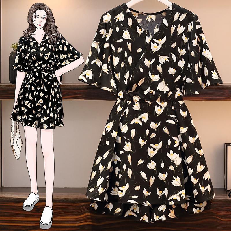 #Sisjuly# Setelan daisy baru wanita gaun sifon longgar dan tipis setelan dua potong gaya Barat