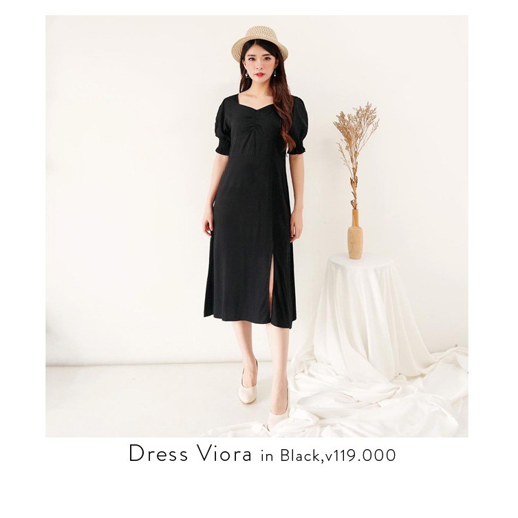 Tiffany Dress Premium Slit Dress Korean Style Best Quality - Viora