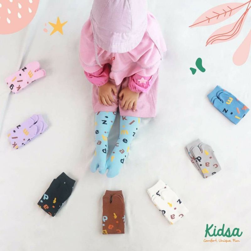 Kaos Kaki Anak Kidsa Motif Alphabet Kanik Soka | Kaos Kaki Anak TK