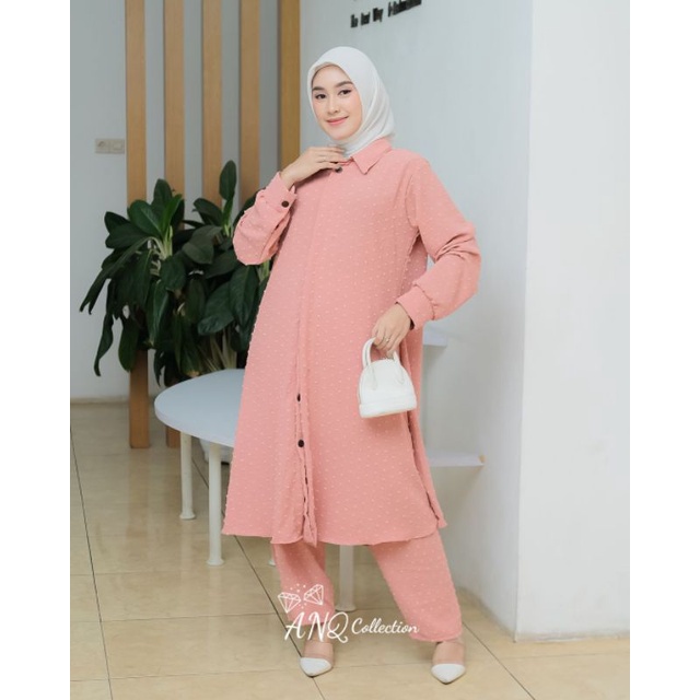[BIG SALE] LAURA SET ORI ANQ COLLECTION SETELAN CELANA WANITA MATT RUBY