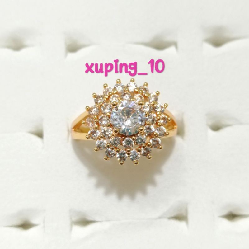 cincin dewasa perhiasan xuping, permata zircon mewah