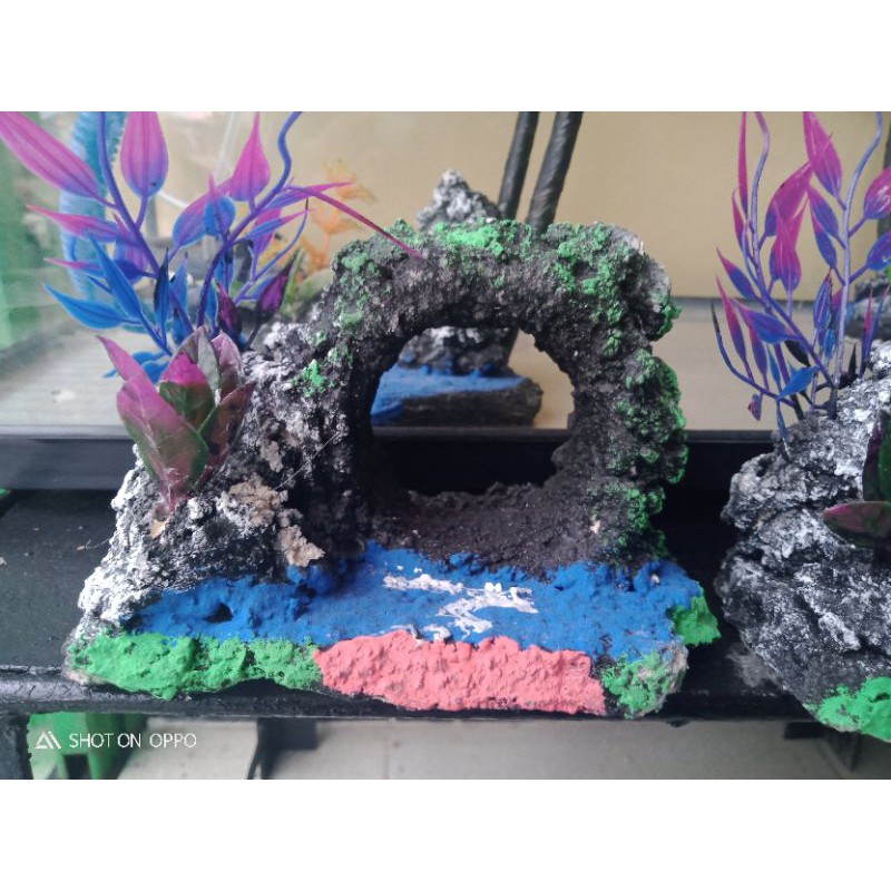 Hiasan Aquarium batu tebing, aquascape, custom