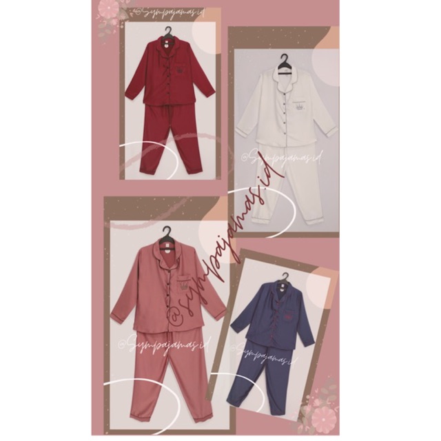 Polos- baju tidur piyama maxmara tangan panjang