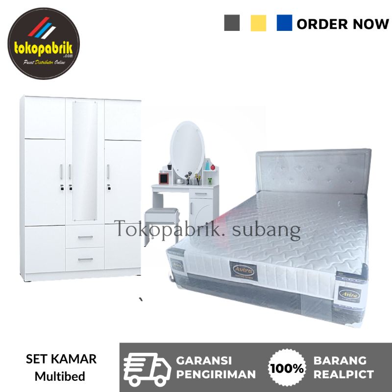 Set kamar furniture / paket lamaran seserahan Divan Springbed Lemari Meja Rias Murah Subang Sumedang