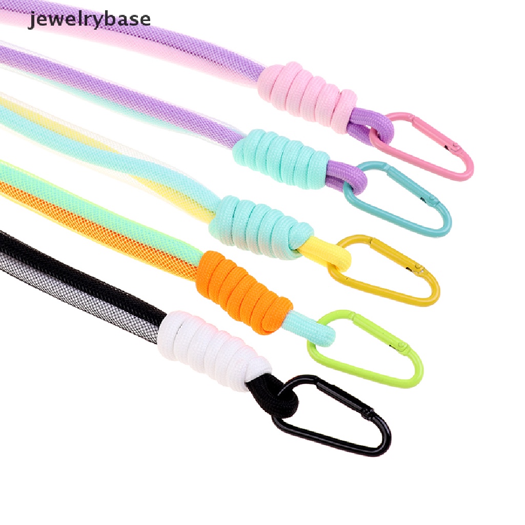 Tali Lanyard Model Kepang Dua Warna Fluorescent Untuk Gantungan Kunci / Tas