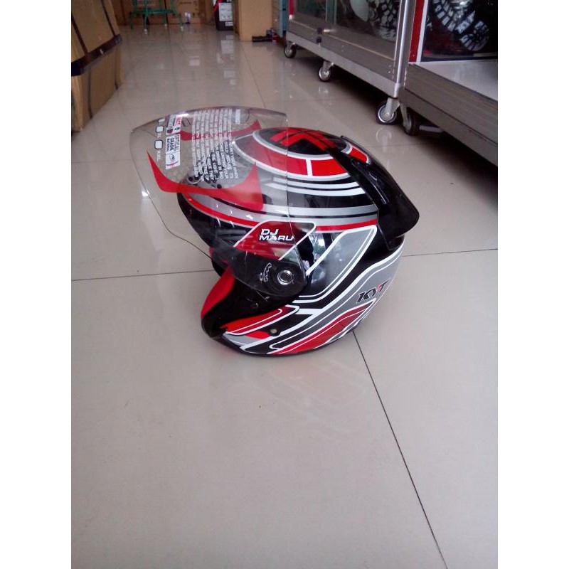 HELM HALFACE KYT DJ MARU MOTIF SERI 12 RED (JH)