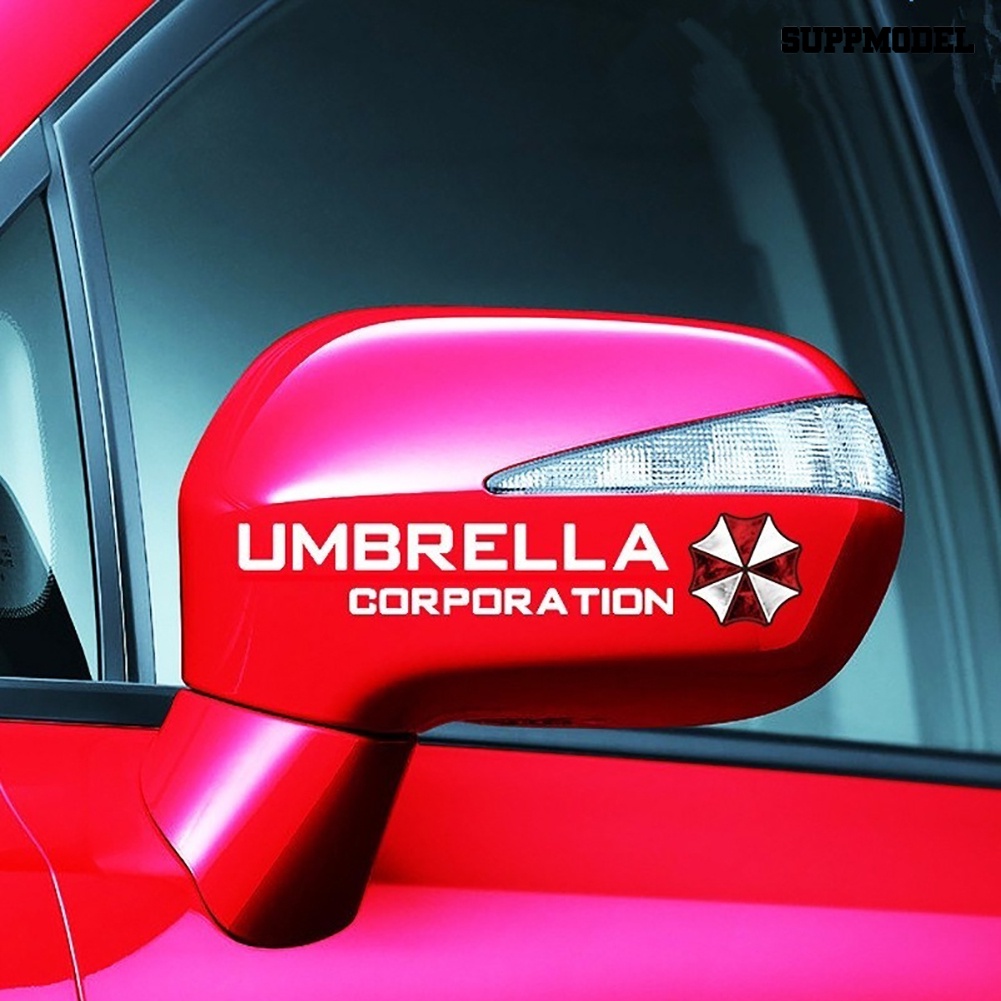 1 Pasang Stiker Reflektif Tema Umbrella Corporation Untuk Kaca Spion Mobil