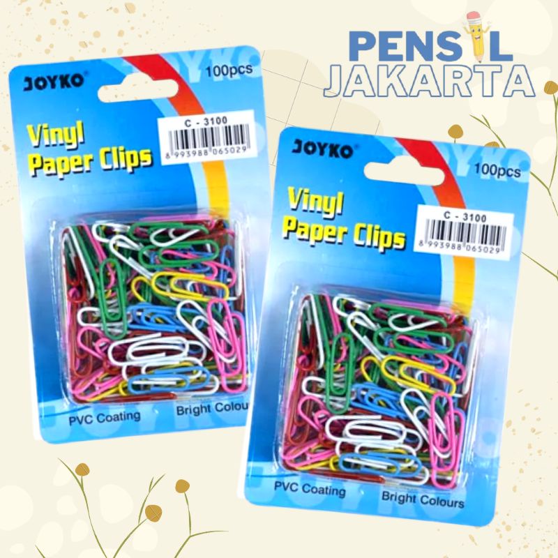 

Klip Kertas Warna Warni JOYKO Paper Clip C3100 isi 100 PCS