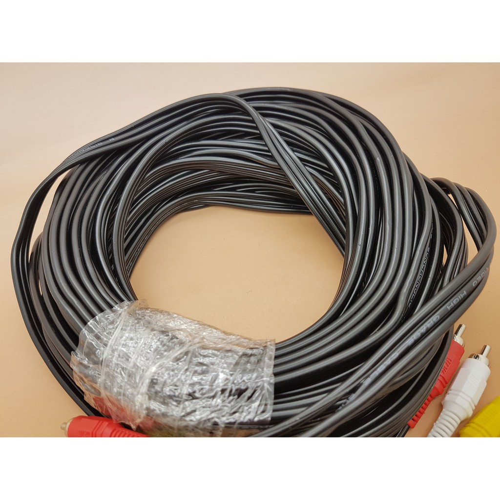 Kabel RCA 3 K 3 Male Panjang 15 meter Merk SUOER 3 jalur ( Cable RCA )