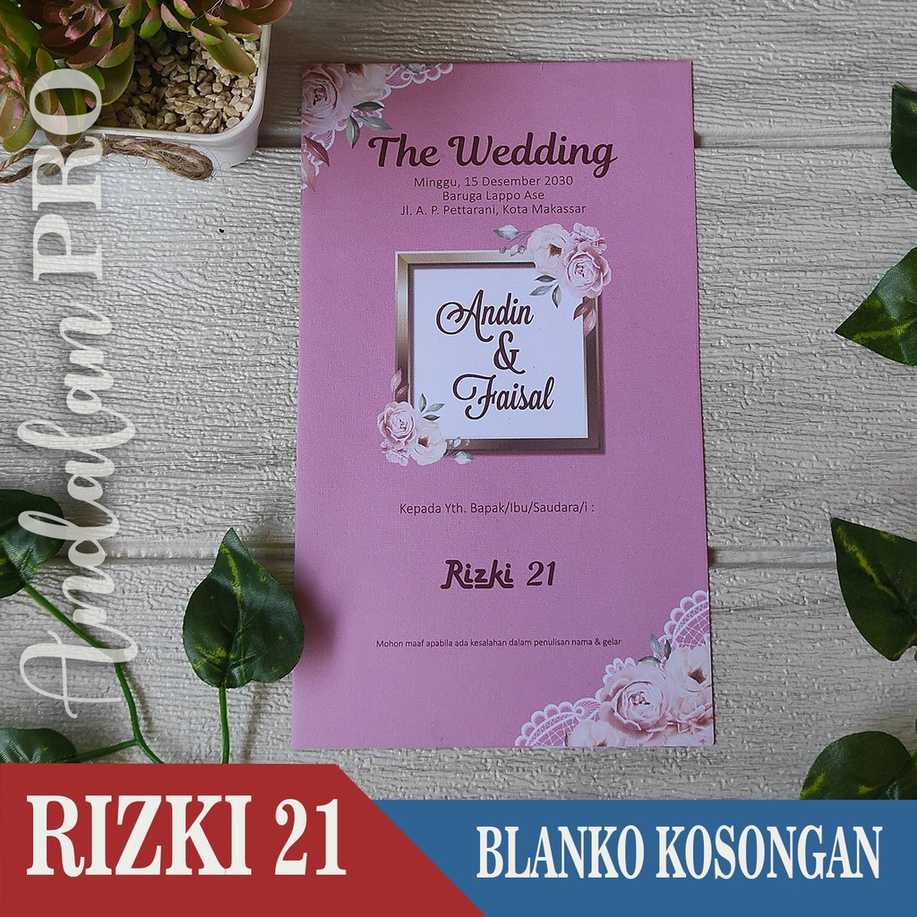 RIZKI 21, Blanko Kosong - Blanko  Undangan Kosongan Harga Distributor