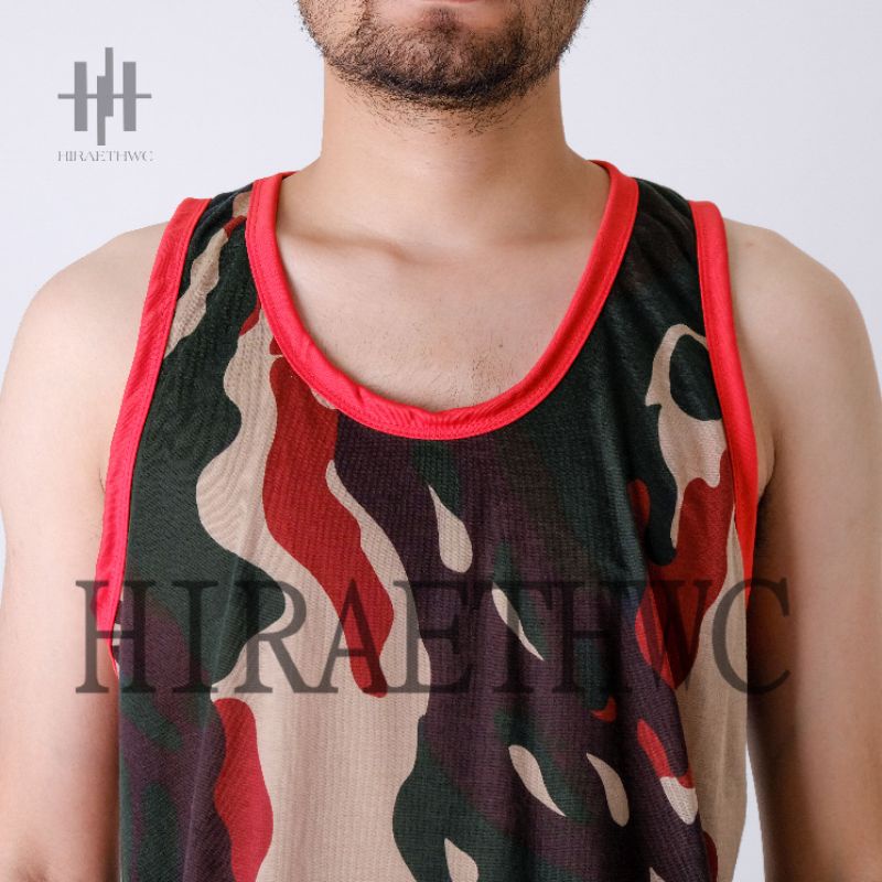 Singlet Loreng Pria Singlet Loreng Kopasus Singlet Loreng army Katun Murah Terbaik